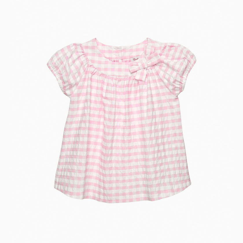 Gingham Puff Sleeve Top