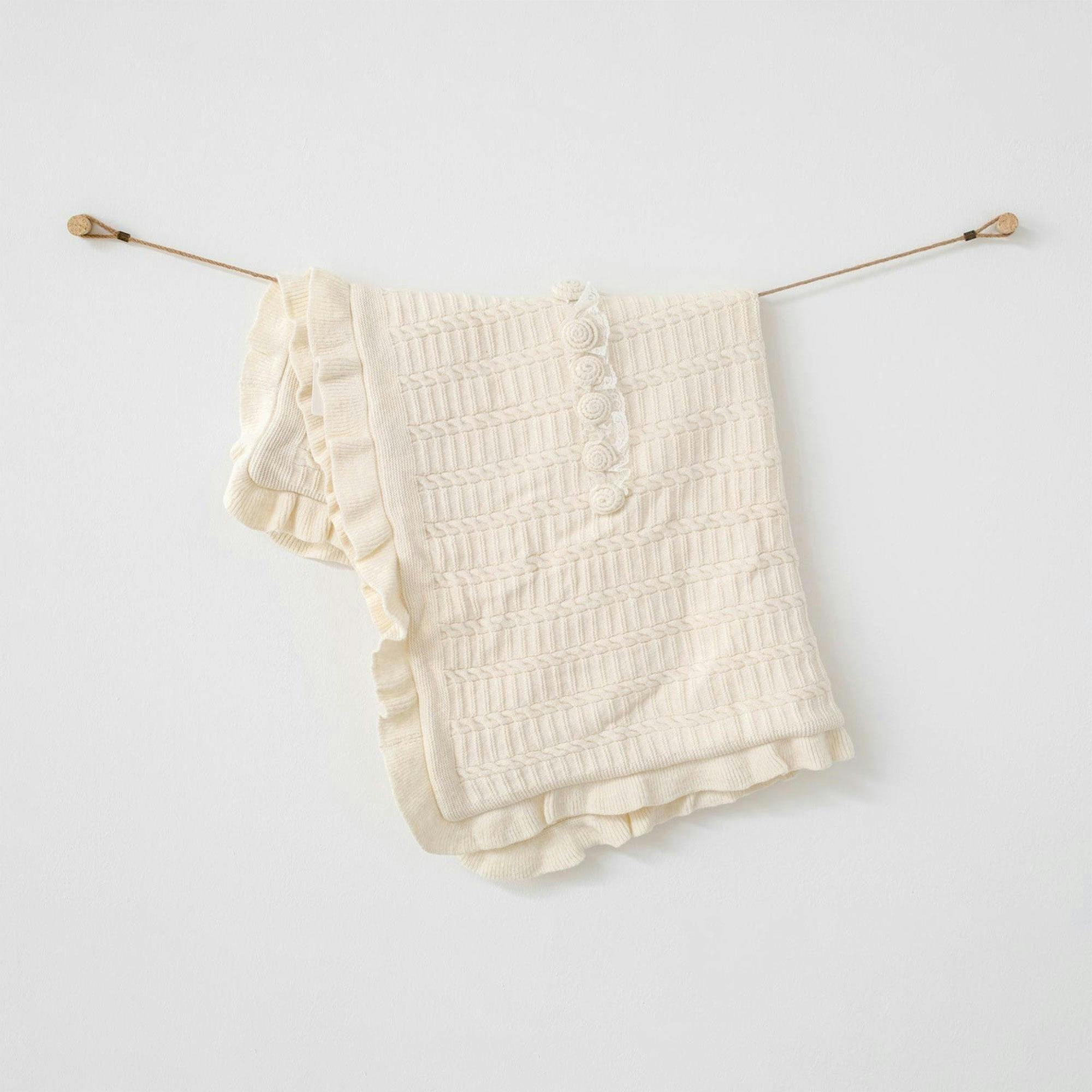 Ecru Knitted Blanket