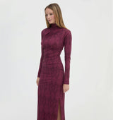 The Rizzo Dress - Plum Damask