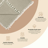 6-Layer Cotton Muslin Baby Blanket (Green Fern)