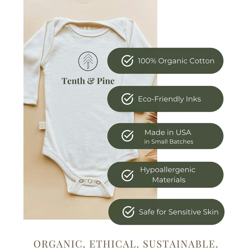Holiday Tree Organic Baby Bodysuit Long Sleeve