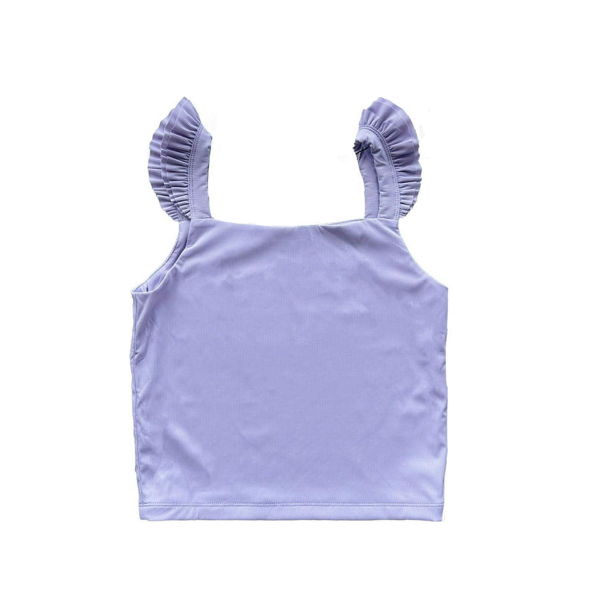 Lavender Ruffle Strap Tank Top