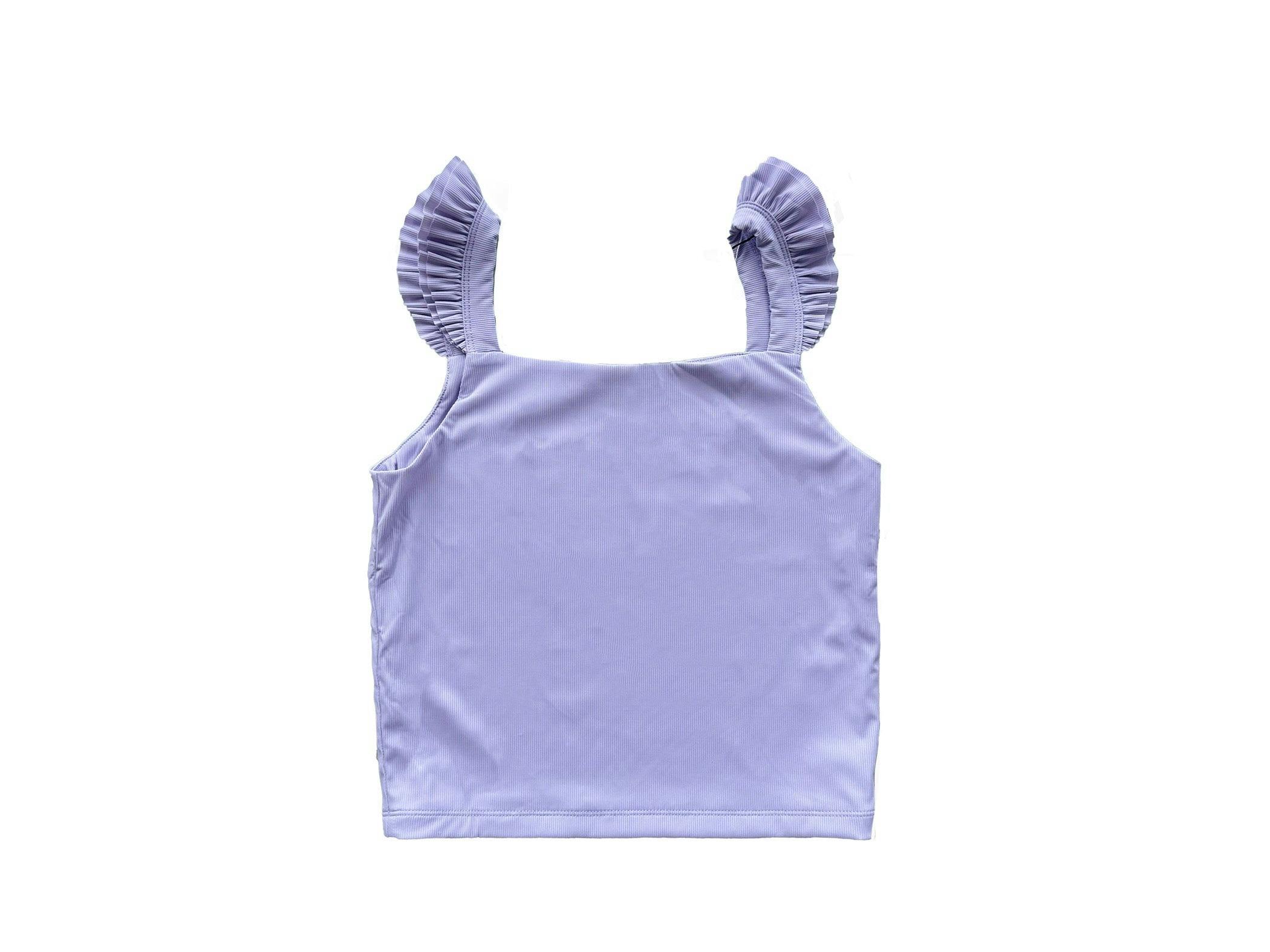 Lavender Ruffle Strap Tank Top
