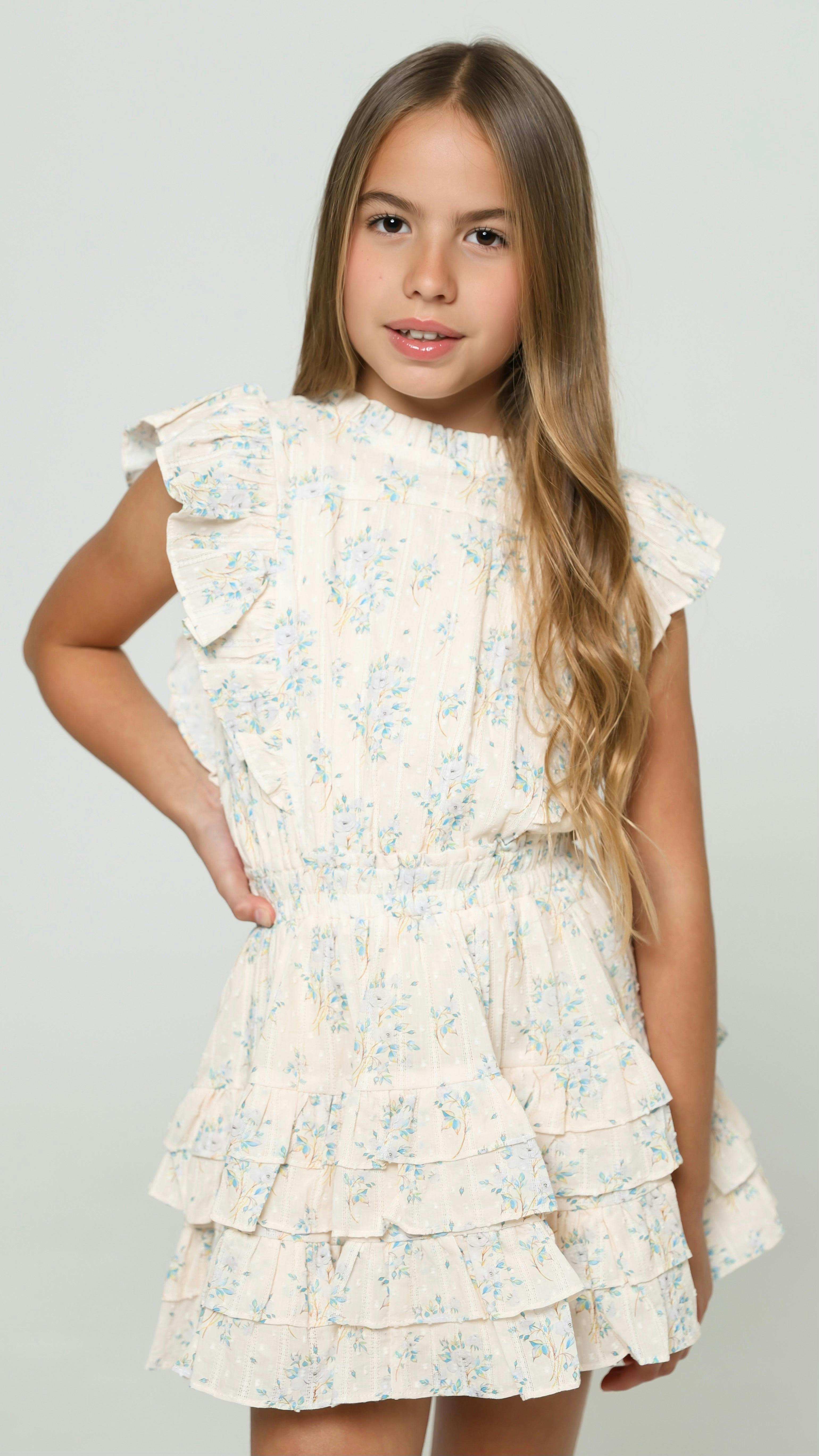 Gustavia dress in Blue Roses