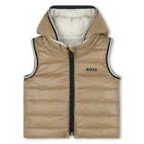 Beige Puffer Sleeveless  Jacket