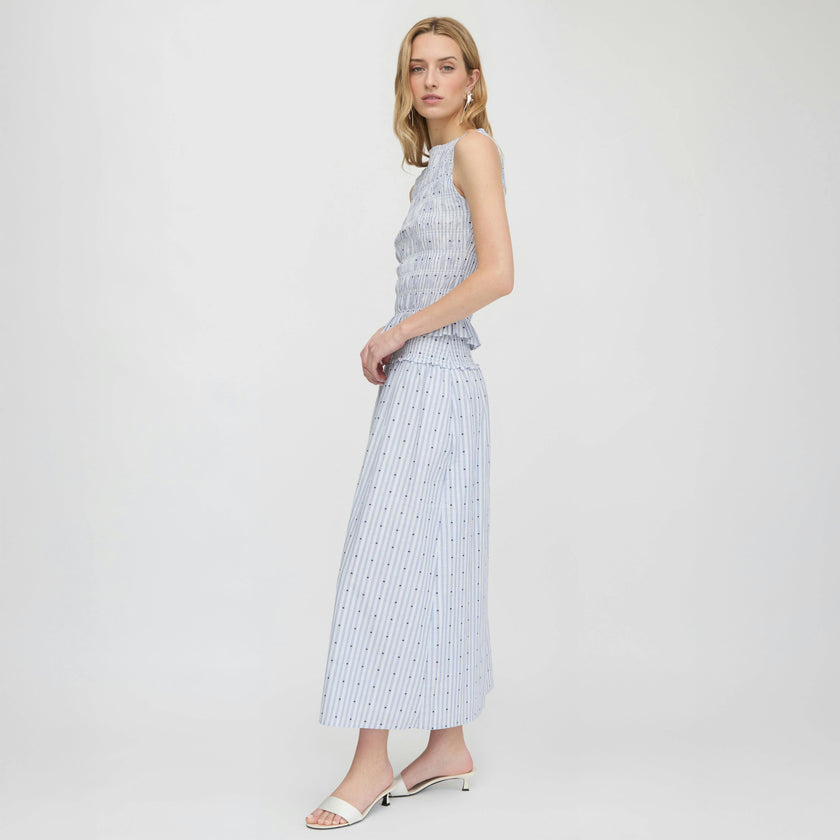 The Phoebe Nap Top - Blue Swiss Dot