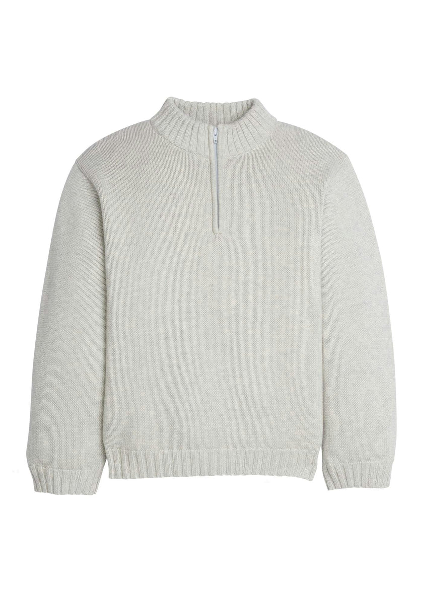 Quarter Zip Sweater - Gray