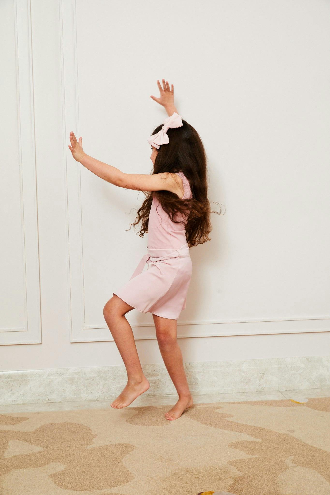Klara Wrap Skirt Satin Ballet Pink