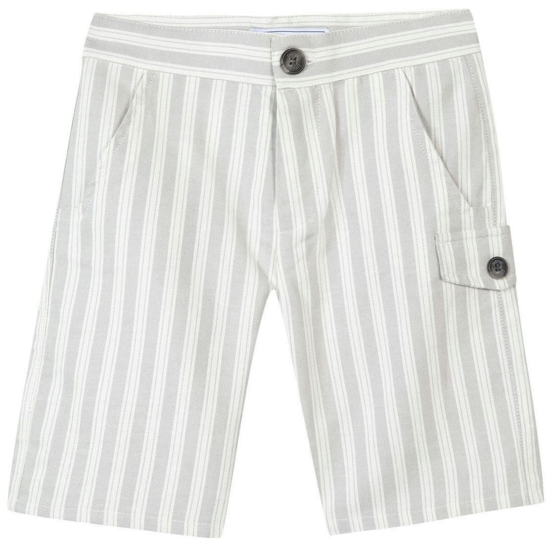 TARTINE ET CHOCOLAT Grey Stripe Cotton Shorts