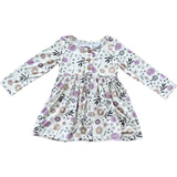 Long Sleeve Henley Dress Winter Floral