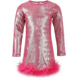 Shimmering Metallic Feather Dress