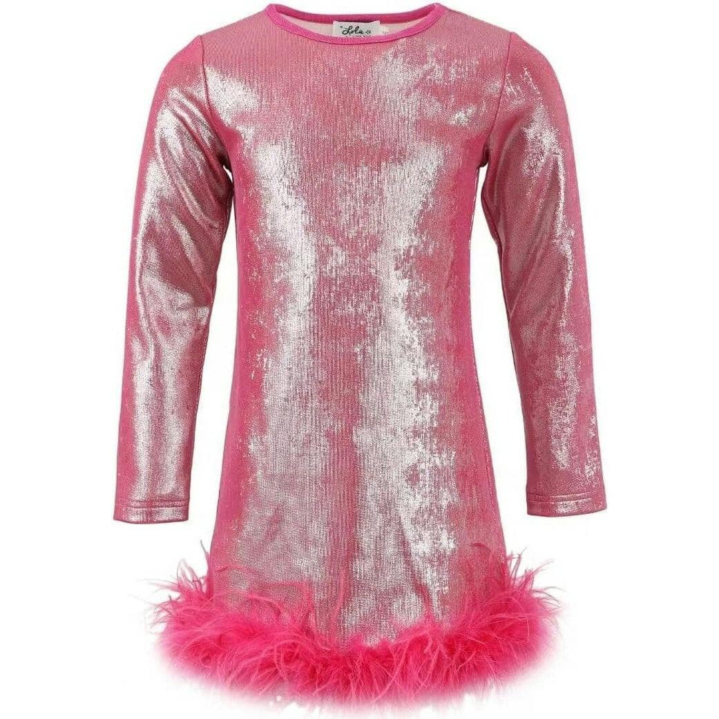 Shimmering Metallic Feather Dress