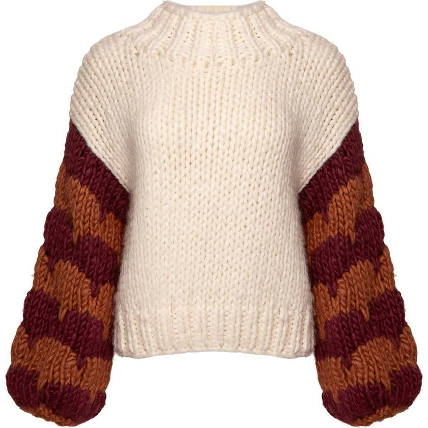 Aimee Sweater in Orange & Cream