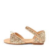 Mila Glitter Leather Slip-On Flat Sandals