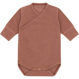 Organic Cotton Kimono Bodysuit, Brown