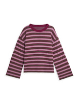 women's cotton sweater - berry stripes