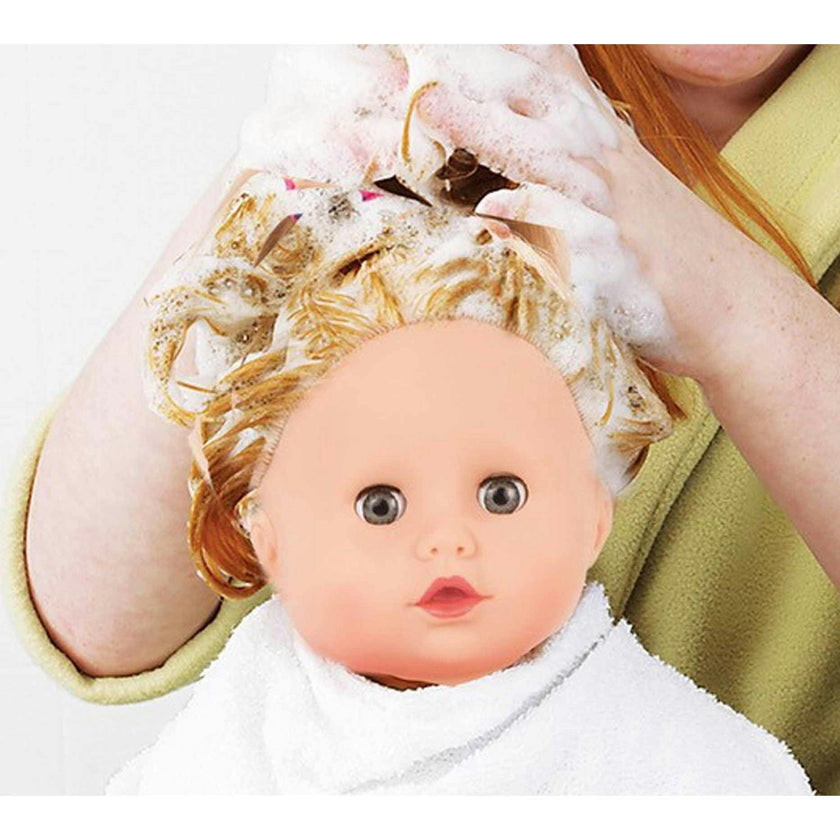 Cosy Aquini 13" Lucky Mushroom - Soft Cloth Brunette Bath Baby Doll with Brown Sleeping Eyes