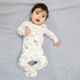 Watercolor Blue Whales - 2 Way Zipper Footie
