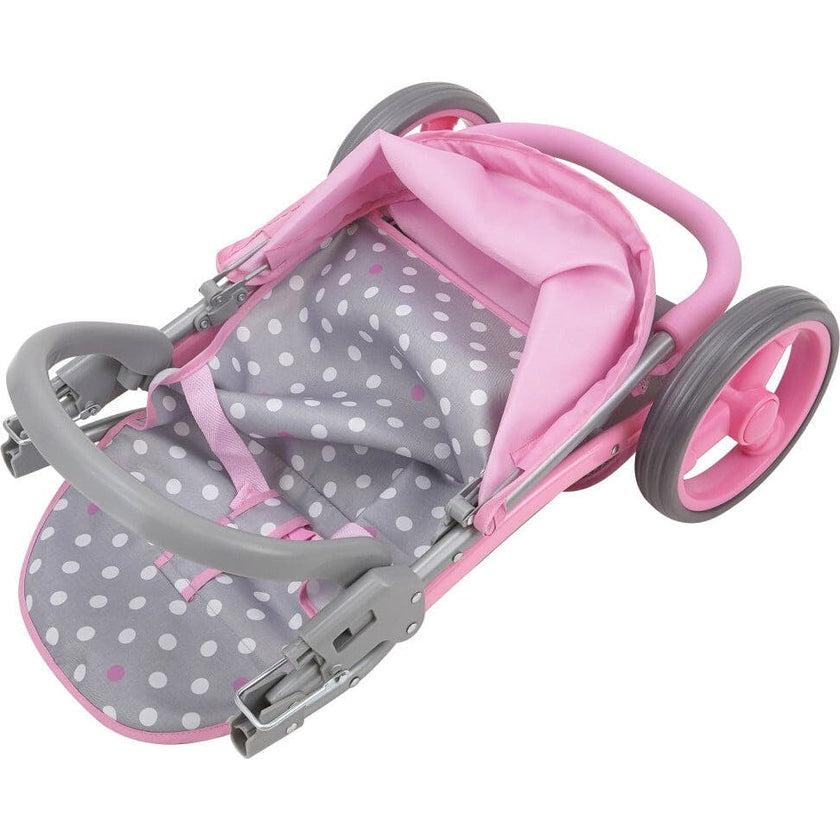 Cotton Candy Pink: Twin Tandem Doll Stroller - Dolls Up to 18"