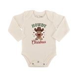 long sleeve graphic bodysuit | howdy gingerbread christmas