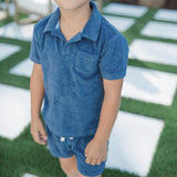 boys newport navy french terry short
