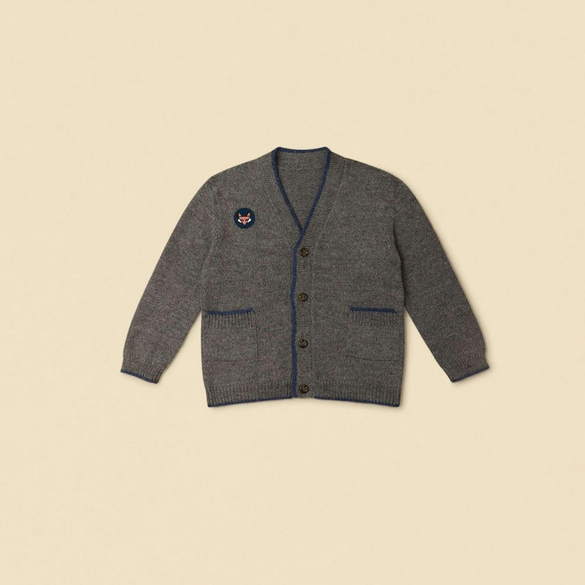 Alpaca Wild Fox Cardigan in Heather Grey