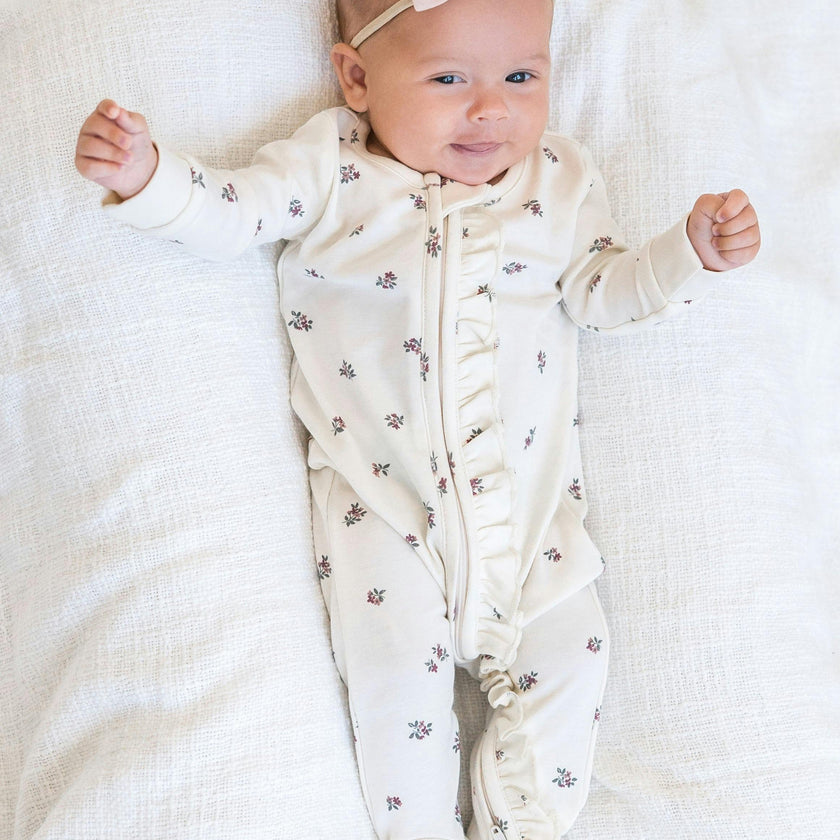 Neve Ruffle Zipper Footie