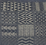 Artisan Hand Loomed Cotton Square Pillow - Indigo Blocks - 24"