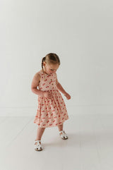 Girls Henley Tank Dress in Cherries