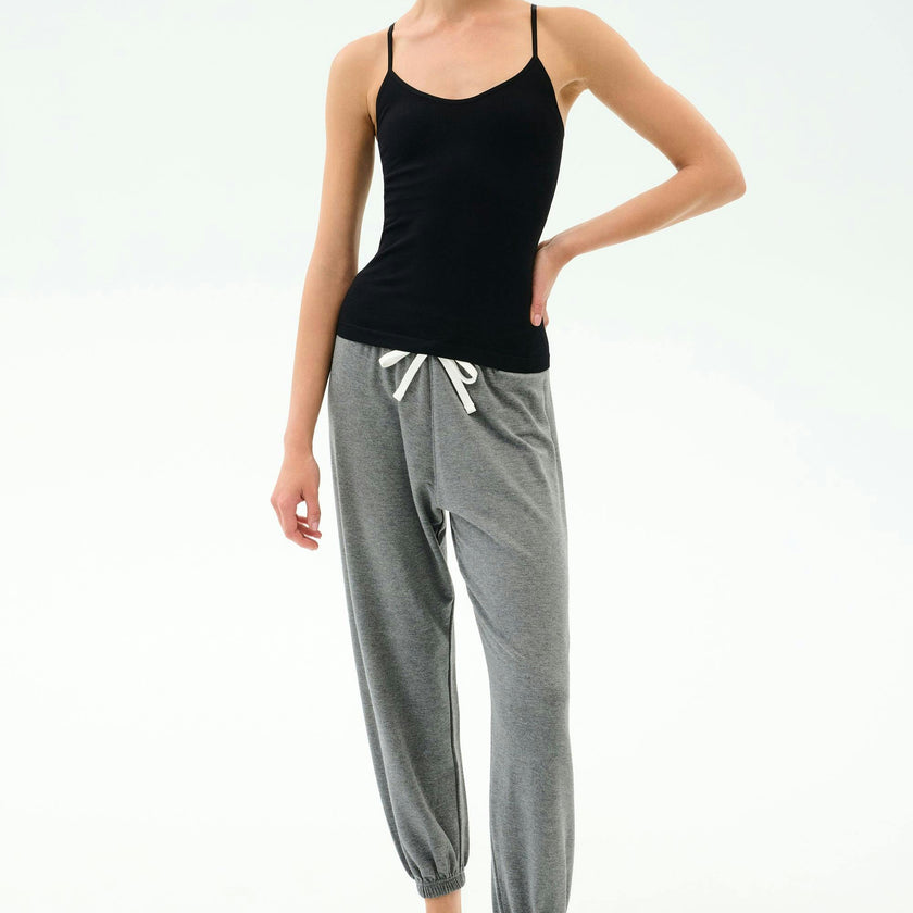 Loren Seamless Waist Length Tank - Black