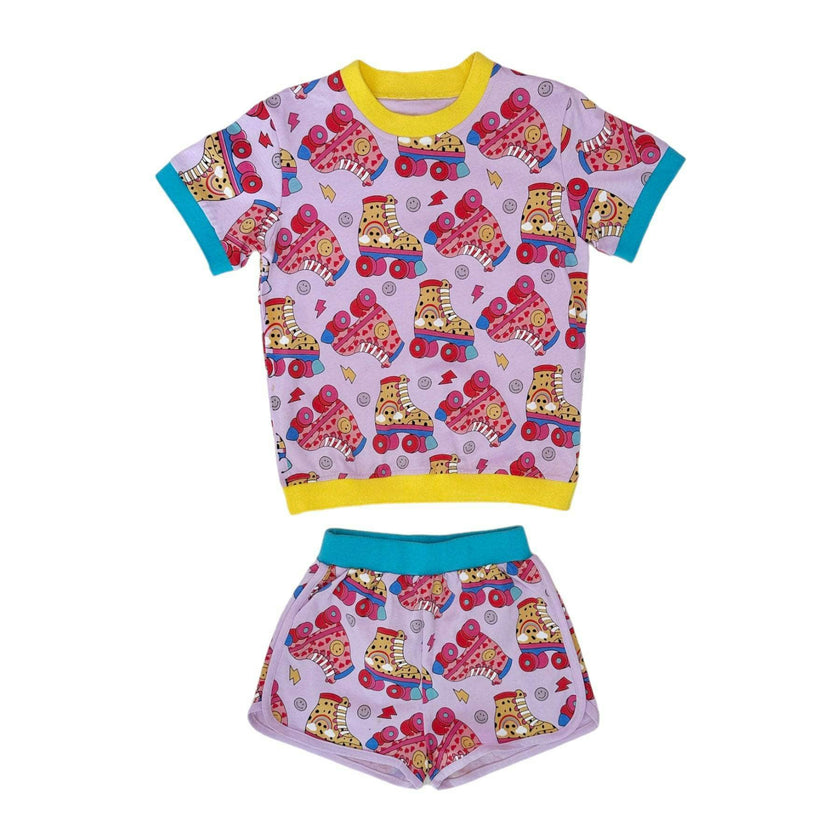 Roller Girl Print 2-Piece Tee & Short Set