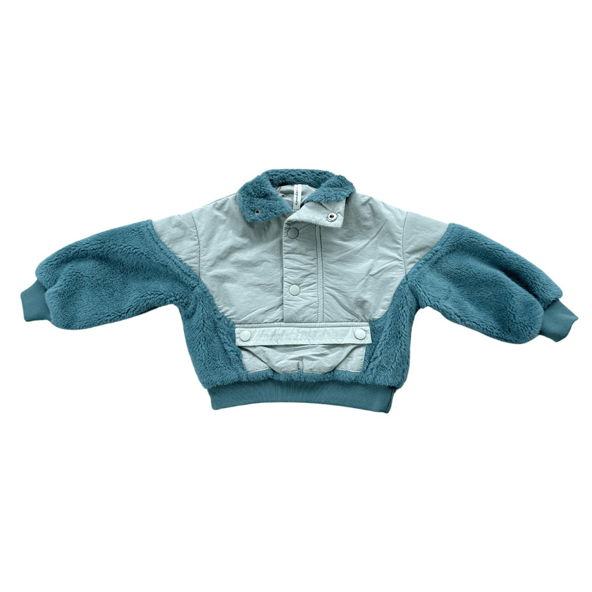 Boys Sherpa Pullover in Sea Pine