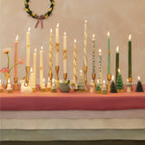 Gold Stripy Bow Table Candles