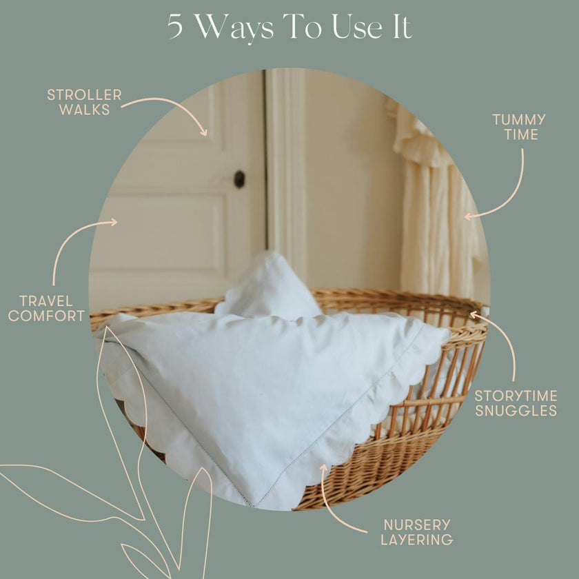 Scalloped Starlight Baby Duvet, White