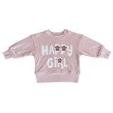Girls Boxy Sweatshirt in Happy Girl