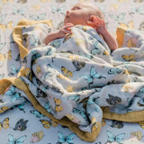 Water Lily Bamboo Muslin Fitted Crib Sheet