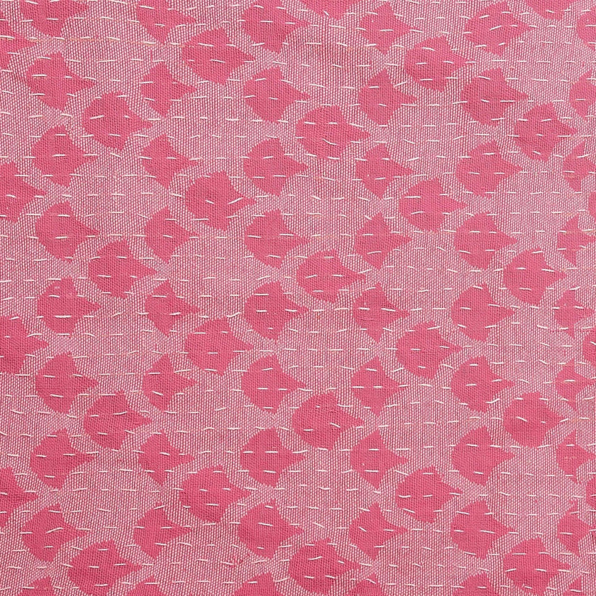 Artisan Hand Loomed Cotton Table Runner - Pink Ginkgo - 18"x96" Arcadia Home