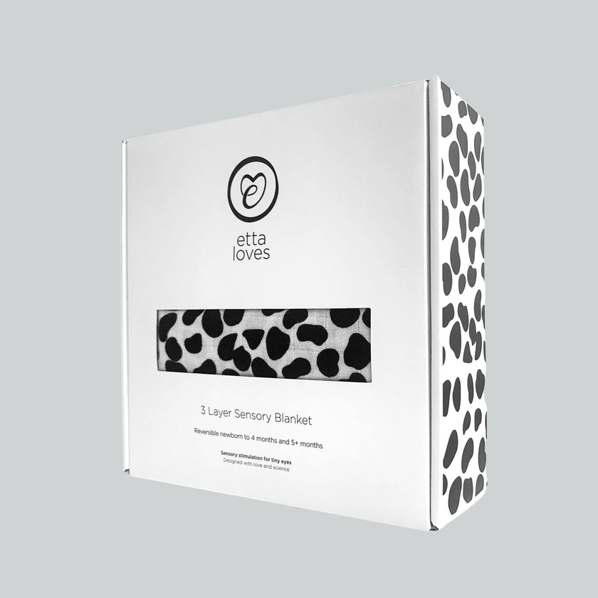 ANIMAL PRINT MUSLIN BLANKET - reversible newborn to 4 months / 5+ months