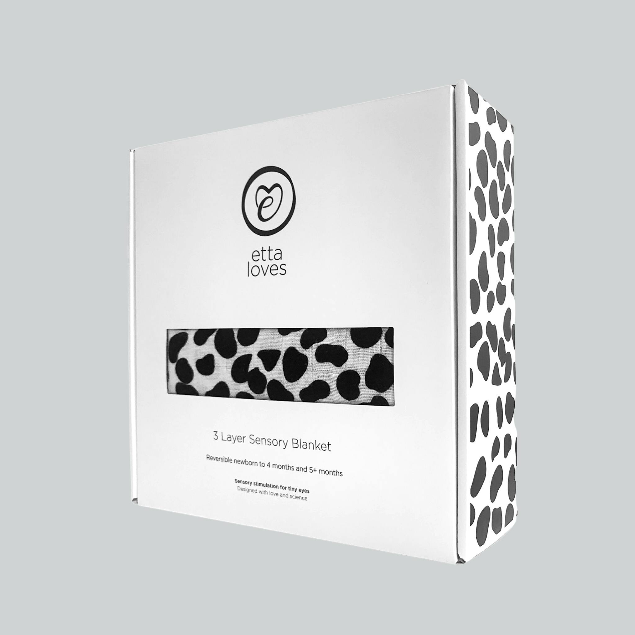 ANIMAL PRINT MUSLIN BLANKET - reversible newborn to 4 months / 5+ months