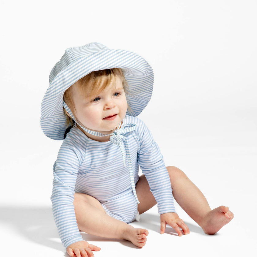 Powder Blue Stripe Sun Hat
