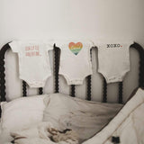 graphic bodysuit | loved rainbow heart