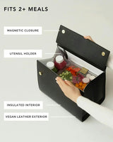 Large, Insulated, Chic Lunchbox, Black