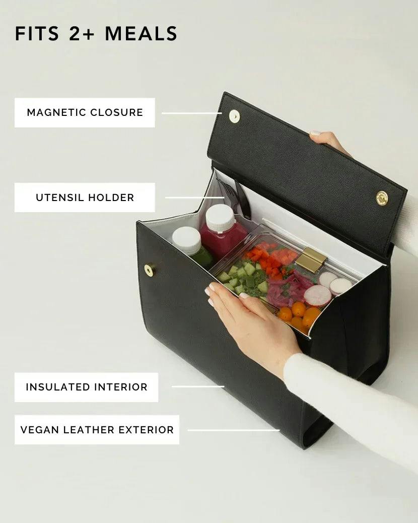 Large, Insulated, Chic Lunchbox, Black