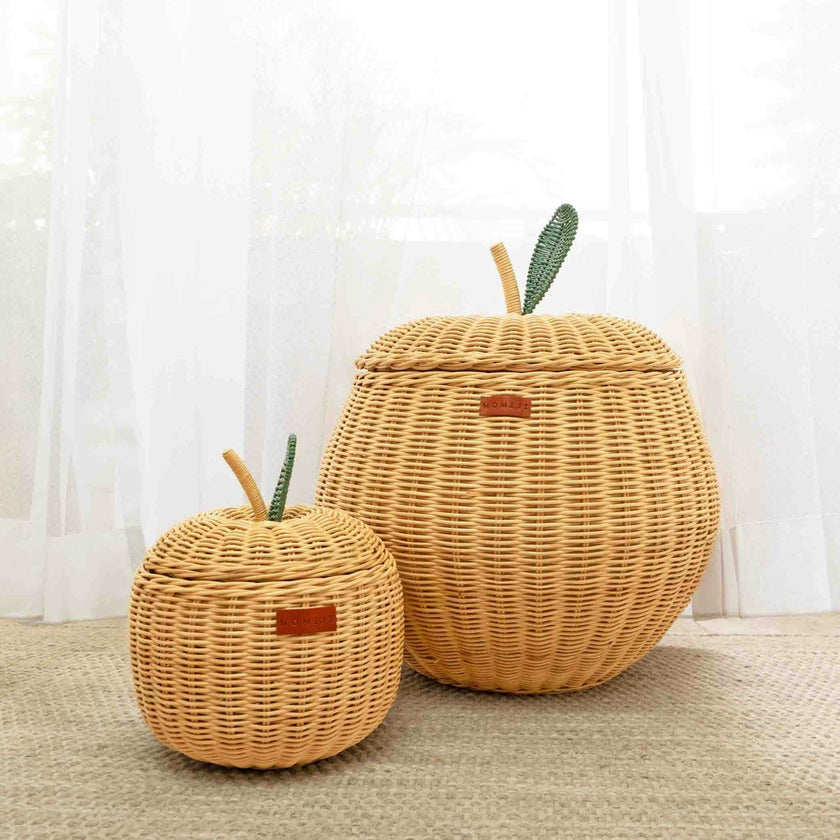 Handcrafted - Apple Basket (Natural) Small - Rattan Wicker