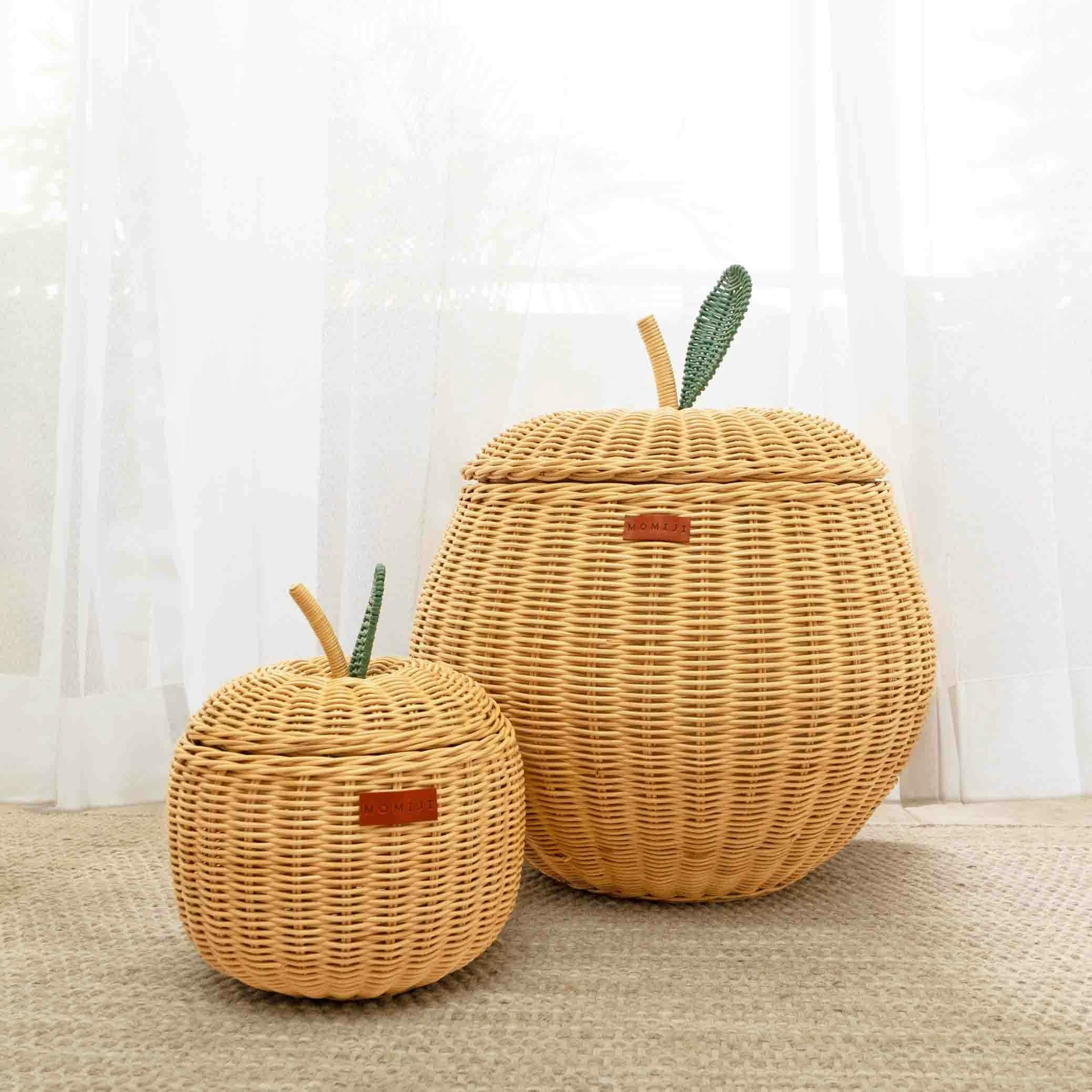 Handcrafted - Apple Basket (Natural) Small - Rattan Wicker