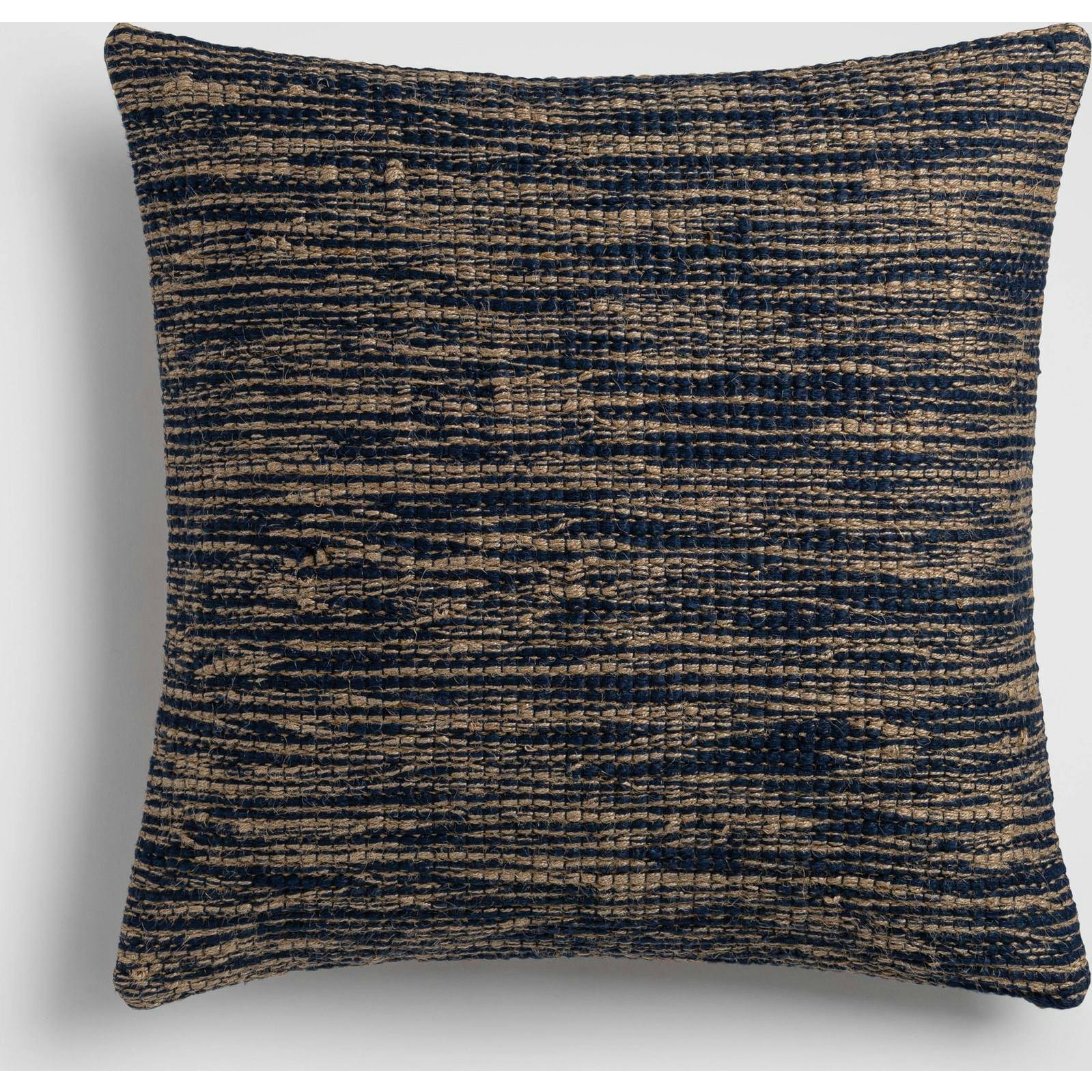 Coastline Blue & Beige Nautical Texture Throw Pillow