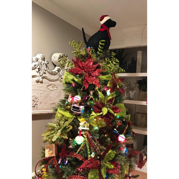 Lab Santa Hat Christmas Tree Topper Hand Felted Wool Arcadia Home
