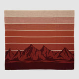 Cotton Sustainable Knit Throw Blanket | Mountain Sunscape