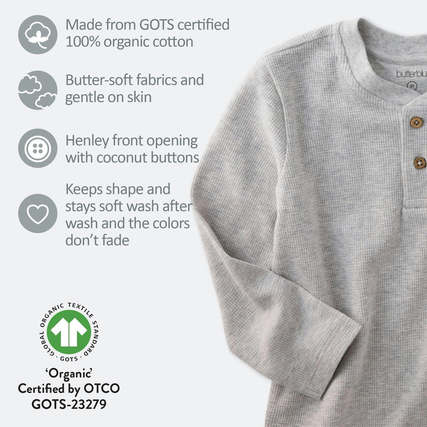 PAYTON 5-Pack Toddler Long Sleeve Thermal Henley Shirts