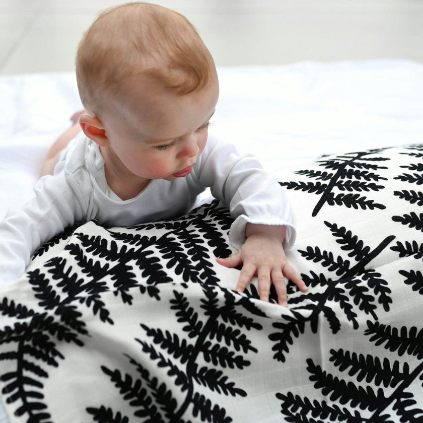 3-PACK PLANT PRINT MUSLINS - for newborn to 4 month old babies